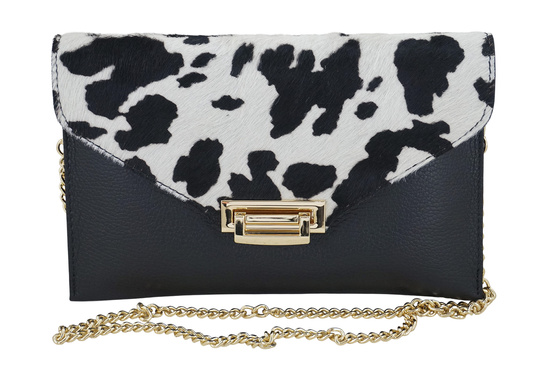 Skórzana torebka do ręki i na ramię - Czarna