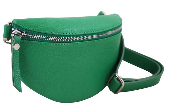 Saszetka / nerka skórzana młodzieżowa - Zielona jasna