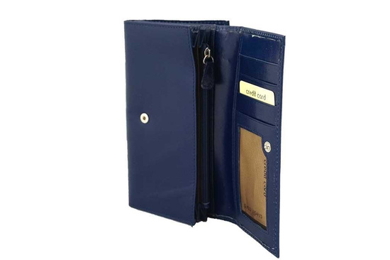 Damski portfel skórzany - Barberini's - Granatowy