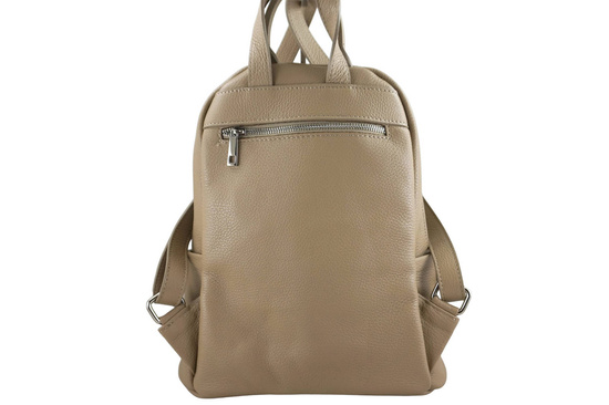 Damski plecak miejski skórzany - Beżowy