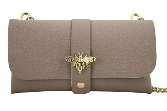 Torebka kopertówka na łańcuszku - Beżowa