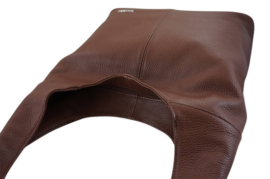 Modna torebka worek na szerokim uchwycie - Brązowa