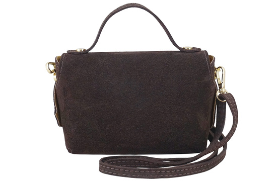 Mała torebka zamszowa wizytowa - Brązowa ciemna 