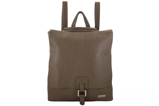 Stylowy plecak damski skórzany - Beżowy ciemny 