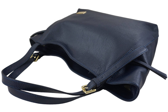 Modna shopperka damska na ramię - Granatowa 