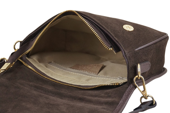 Zamszowa torebka damska Barberinis - Brązowa ciemna 