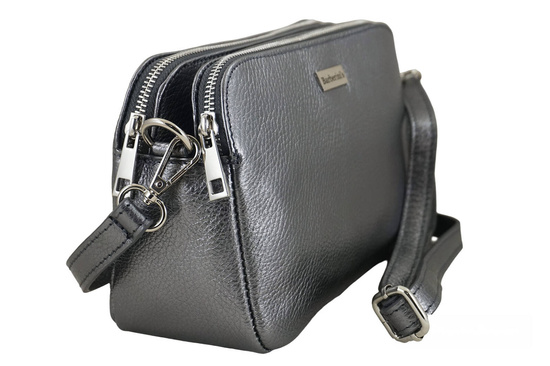 Damska torebka metalizowana - Srebrna ciemna 