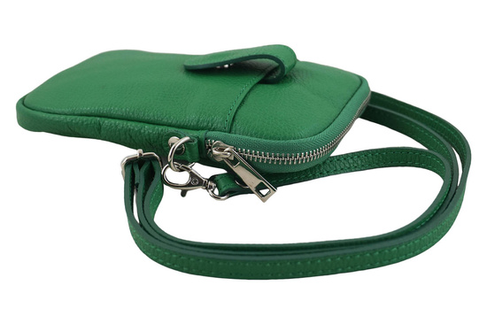 Skórzane etui na telefon - Zielone jasne 