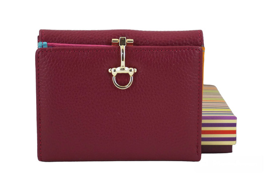 Elegancki portfel ze złotym zapięciem - Fuksja 
