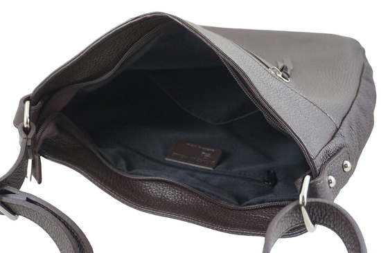 Torebka codzienna skórzana damska - Brązowa ciemna 