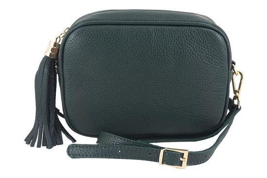 Modna listonoszka skórzana damska - Szara jasna