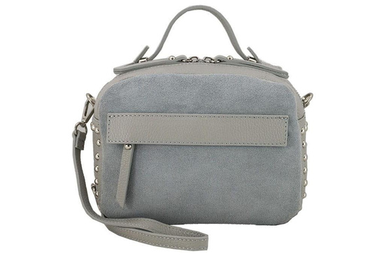 Barberini's - modna listonoszka z nitami - Szara ciemna 