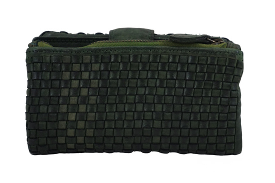 Ekskluzywny portfel z miękkiej skóry - Zielony ciemny