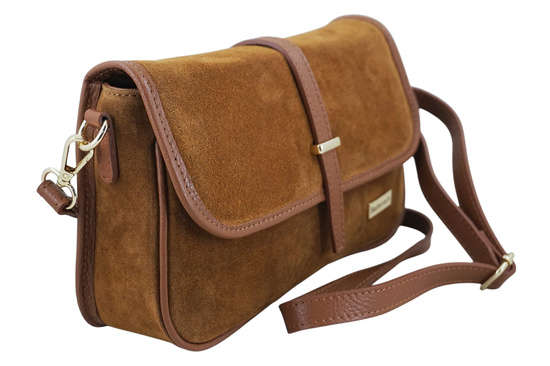 Zamszowa torebka damska Barberinis - Brązowa jasna