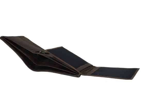 Stylowy portfel męski skórzany - Brązowy ciemny 