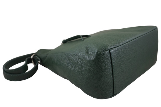Torebka codzienna skórzana damska - Zielona ciemna 