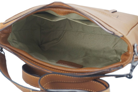 Torebka listonoszka na regulowanym pasku - Brązowa jasna