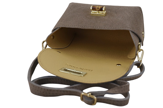 Mała torebka zamszowa wizytowa - Beżowa ciemna 