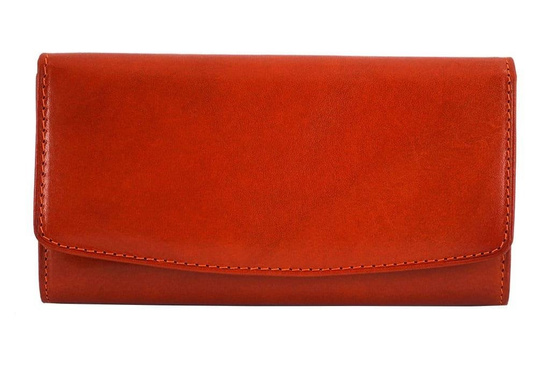 Skórzany portfel damski - Barberini's - Brązowy ciemny 