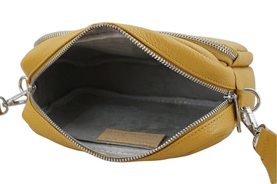 Torebka damska z ozdobnym paskiem - Żółta ciemna 