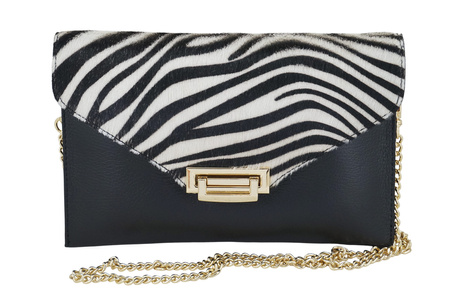 Elegancka kopertówka z modnym printem - Czarna