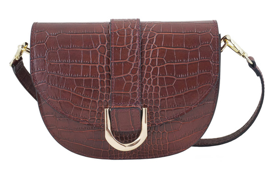 Listonoszka damska croco - Brązowa 