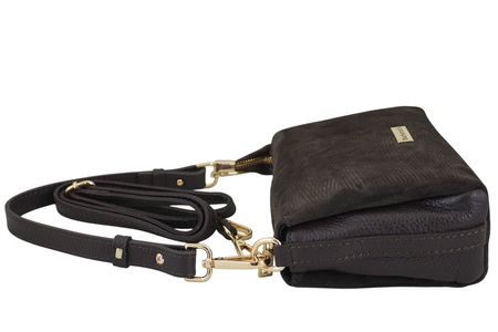 Zamszowa listonoszka damska Barberinis - Brązowa ciemna