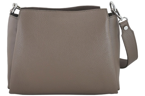 Torebka kuferek na szerokim pasku - Beżowa ciemna