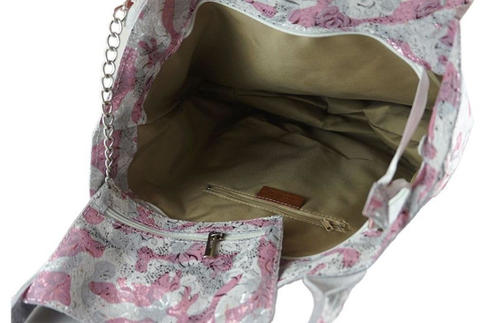 Torebka damska worek multikolor - Różowa pudrowa 