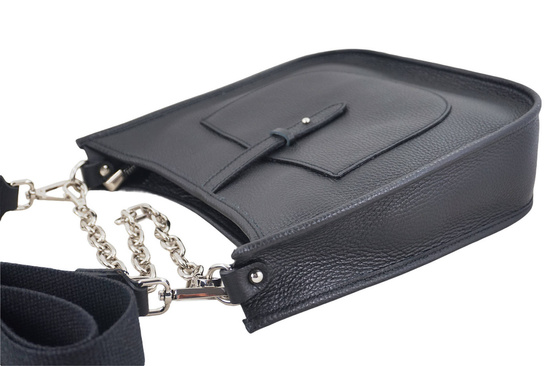 Duża listonoszka z odpinanym łańcuszkiem - Czarna 