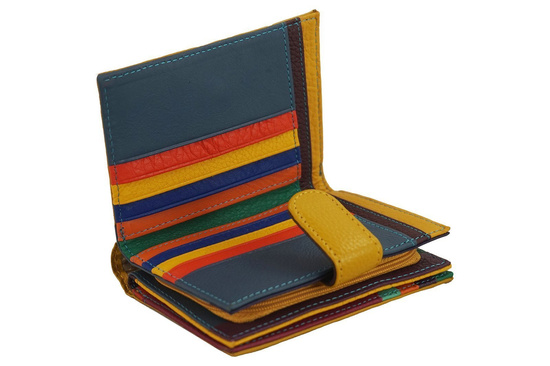 Pojemny kolorowy portfel damski skórzany - Zielony