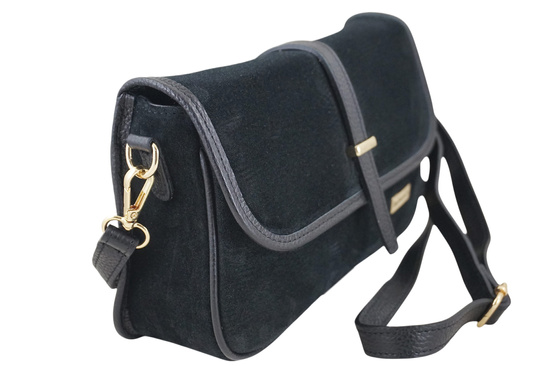 Zamszowa torebka damska Barberinis - Czarna 