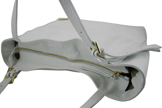 Modna shopperka damska na ramię - Biała 