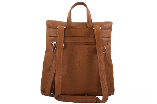 Stylowy plecak damski skórzany - Brązowy jasny 