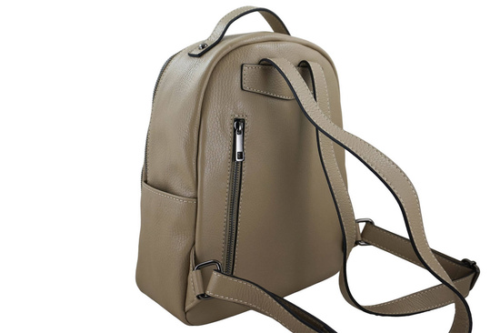 Elegancki plecak skórzany - Beżowy