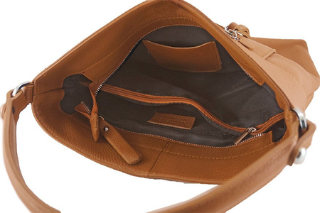 Torebka skórzana damska - Barberini's - Brązowa jasna