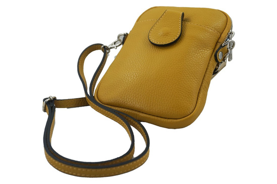 Skórzane etui na telefon - Żółte ciemne