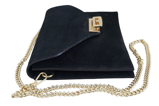 Stylowa kopertówka zamszowa Barberinis - Czarna 