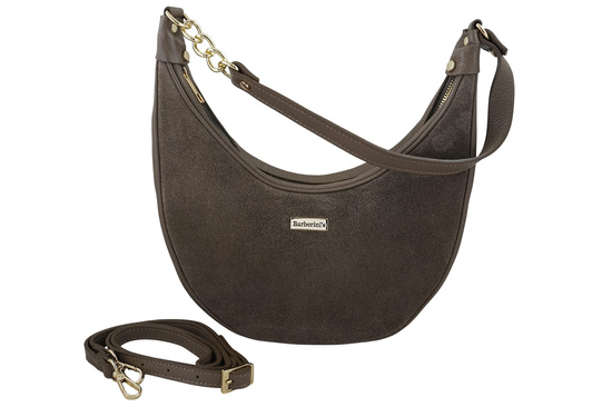 Stylowa torebka z zamszowym wykończeniem - Beżowa ciemna 