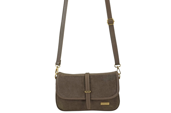 Zamszowa torebka damska Barberinis - Beżowa ciemna