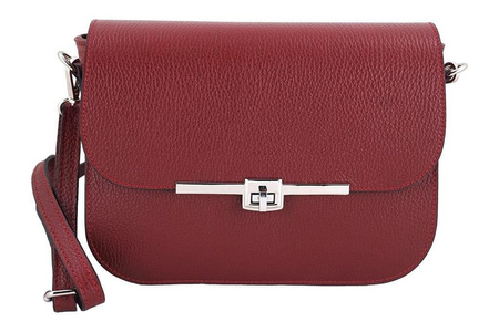 Wizytowa torebka listonoszka skórzana - Barberini's - Granatowa