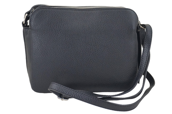 Torebka skórzana damska włoska - Czarna 