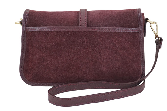Zamszowa torebka damska Barberinis - Bordowa 