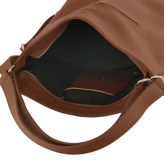 Torebka plecak z zamszem - Brązowa 