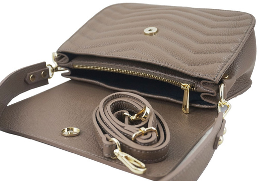 Torebka skórzana crossbody włoska - Czerwona 