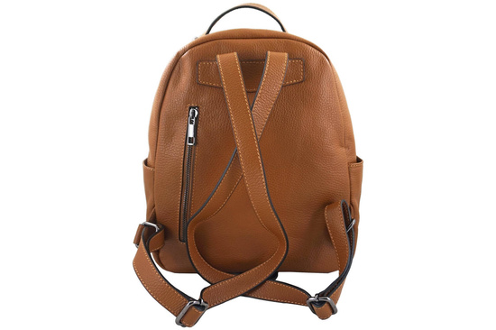 Elegancki plecak skórzany - Brązowy jasny