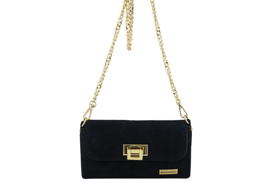 Zamszowa kopertówka na łańcuszku Barberinis - Czarna 