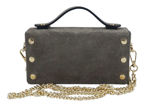 Zamszowa torebka Barberinis wizytowa - Beżowa ciemna