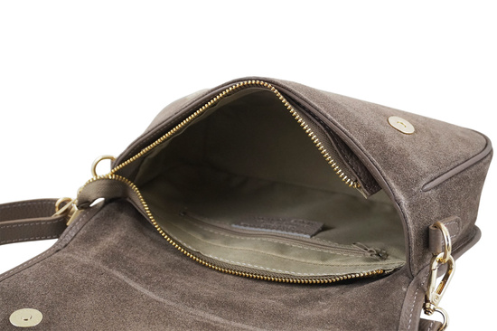 Zamszowa torebka damska Barberinis - Beżowa ciemna