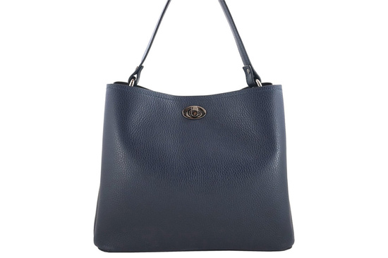 Kuferek skórzany z ozdobnym zapięciem - Czarny 